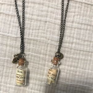 2 bottle message necklaces